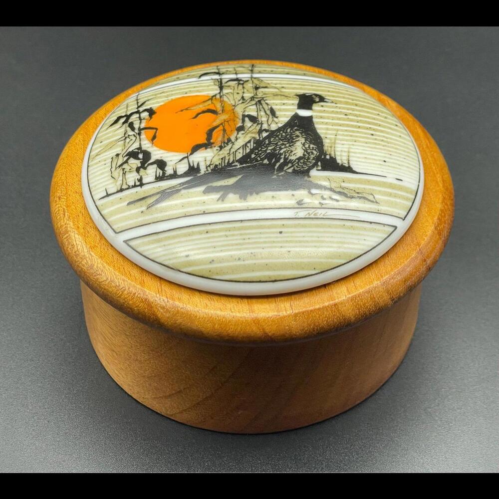 Vintage T. Neil Birds of North America Ringneck Pheasant Trinket jewelry box